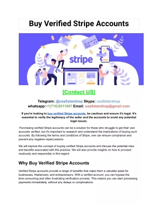 Buy Verified Stripe Accounts