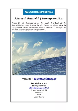 Solardach Österreich  Stromsparen24.at