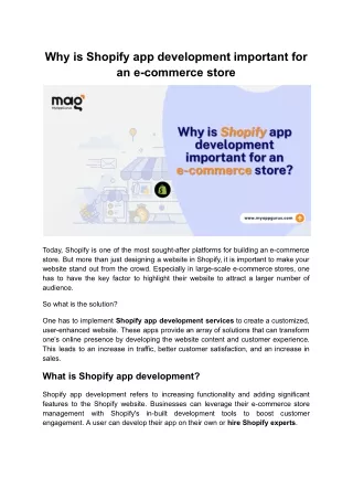 why is shopify app development important
