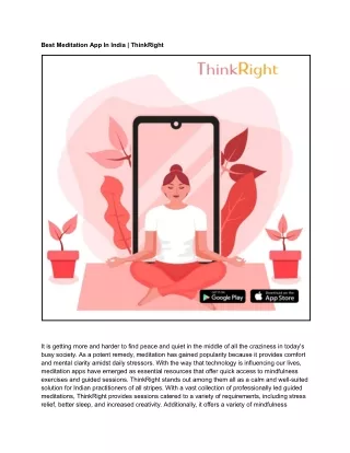 Best Meditation App In India _ ThinkRight