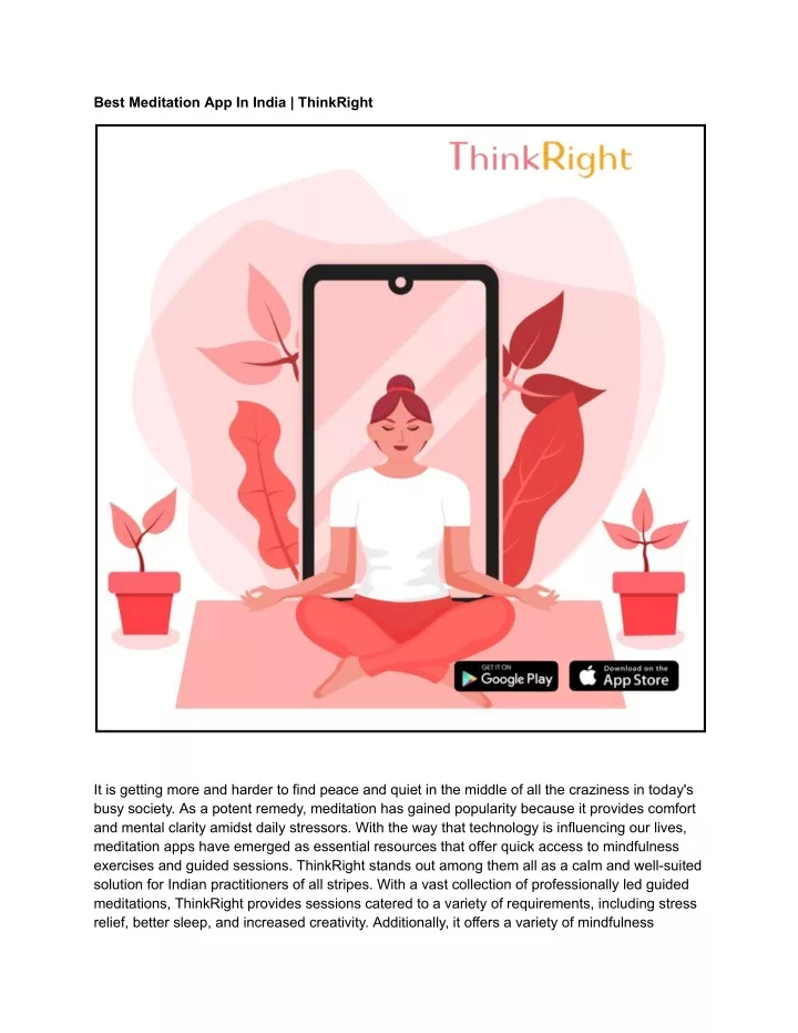 best meditation app in india thinkright