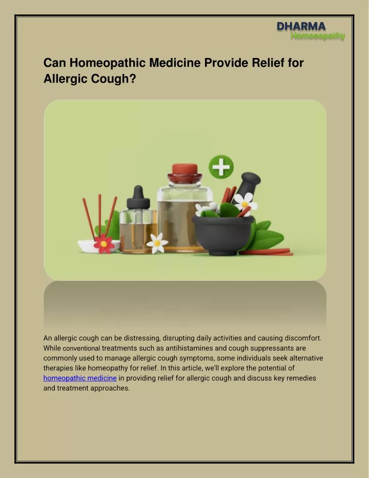 can homeopathic medicine provide relief