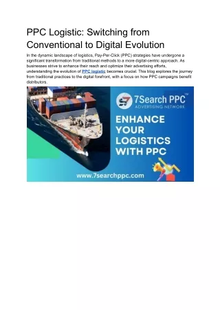 PPC Ad Campaign for Distributors | PPC Logistic