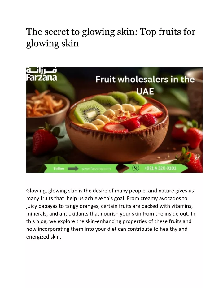 the secret to glowing skin top fruits for glowing