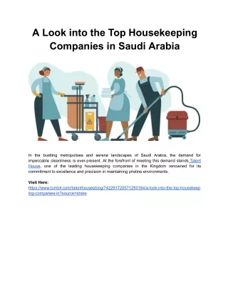 A Look into the Top Housekeeping Companies in Saudi Arabia