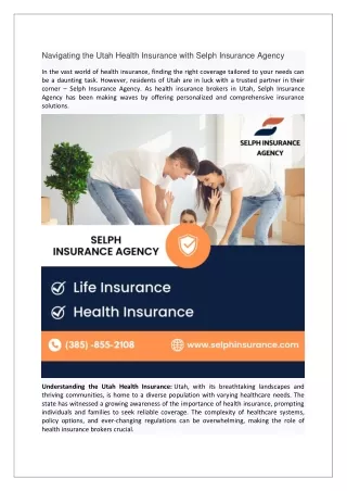Navigating the Utah Health Insurance with Selph Insurance Agency