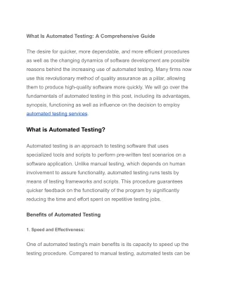 What Is Automated Testing_ A Comprehensive Guide