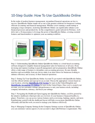 10 Step Guide How To Use QuickBooks Online