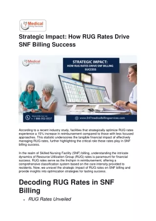 Strategic Impact - How RUG Rates Drive SNF Billing Success