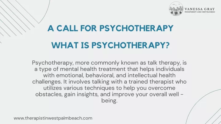 a call for psychotherapy