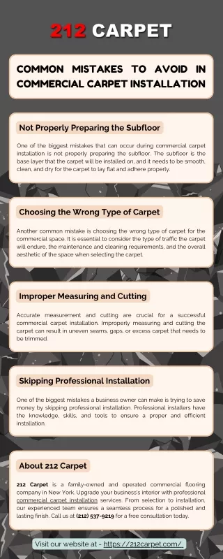 Common Mistakes to Avoid in Commercial Carpet Installation