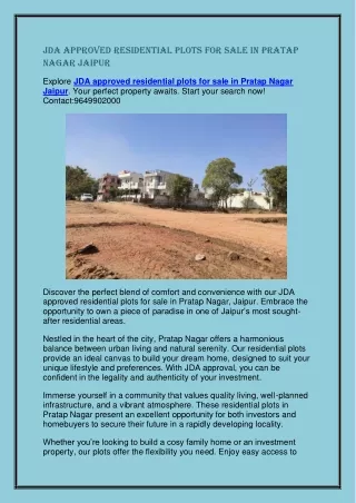 JDA Approved Residential Plots for Sale in Pratap Nagar Jaipur (2)