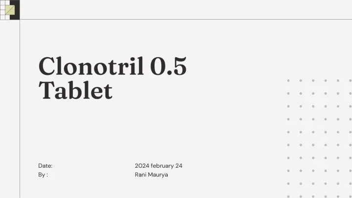 clonotril 0 5 tablet