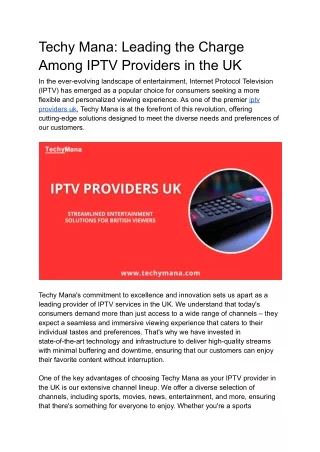 Iptv providers uk
