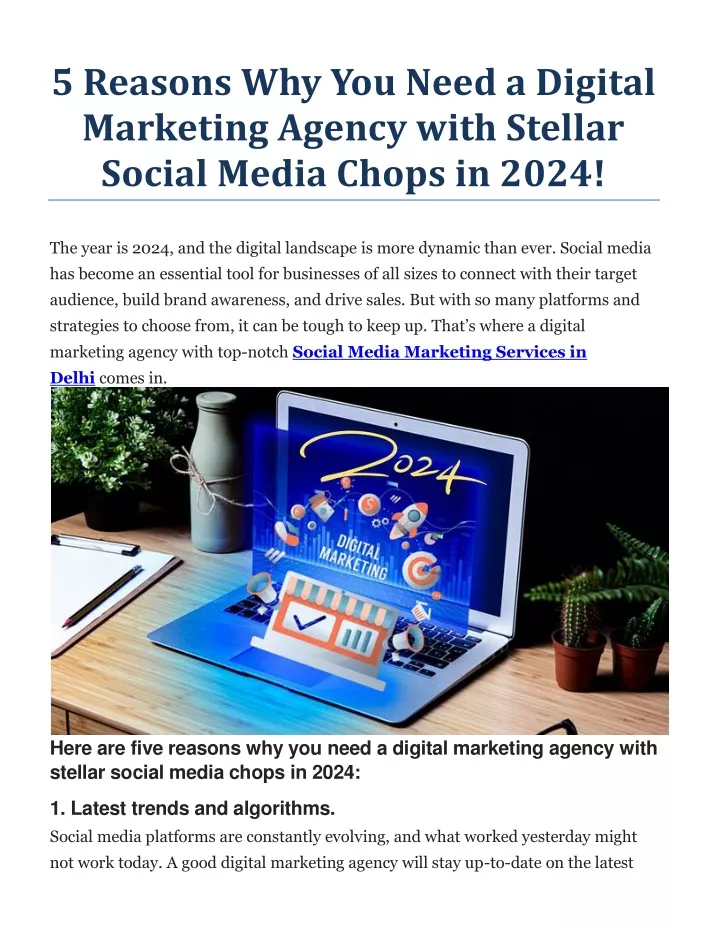 5 reasons why you need a digital marketing agency