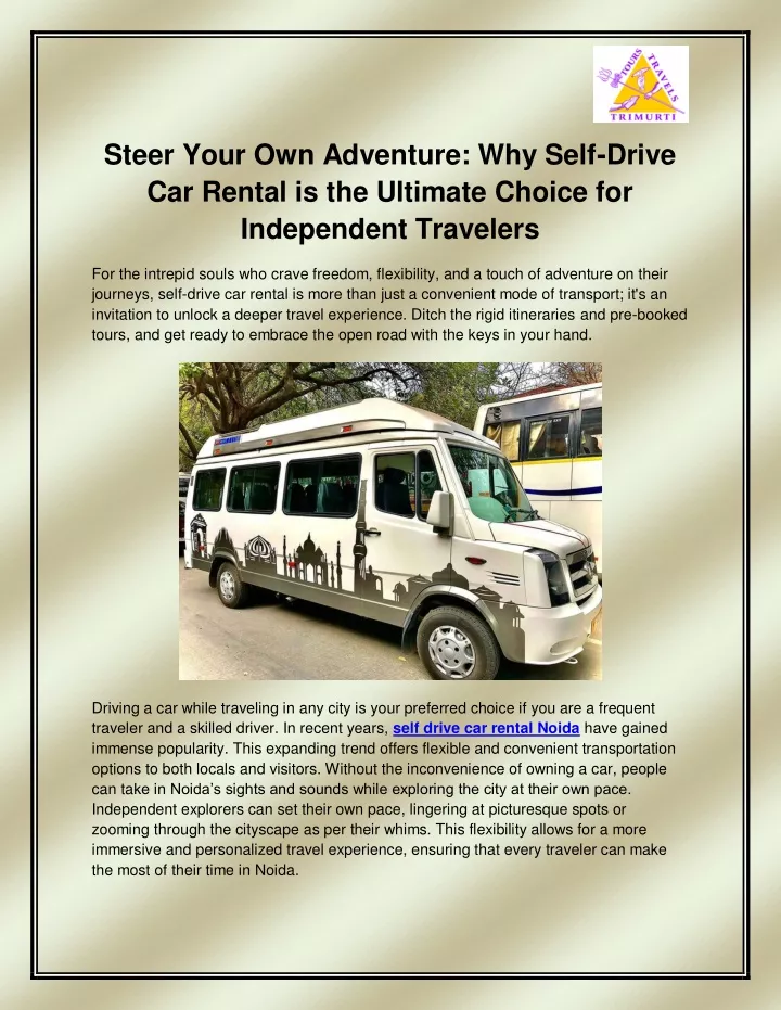 steer your own adventure why self drive