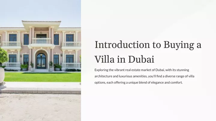 introduction to buying a villa in dubai