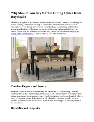why should you buy marble dining tables from