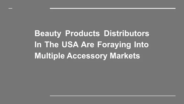 beauty products distributors