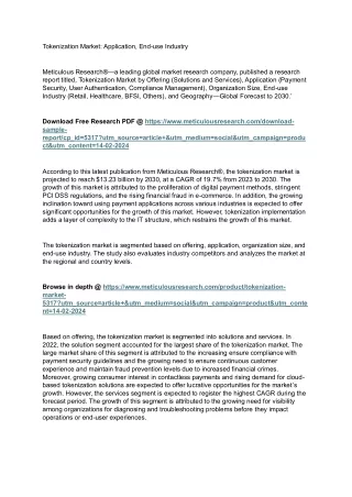 tokenization market application end use industry