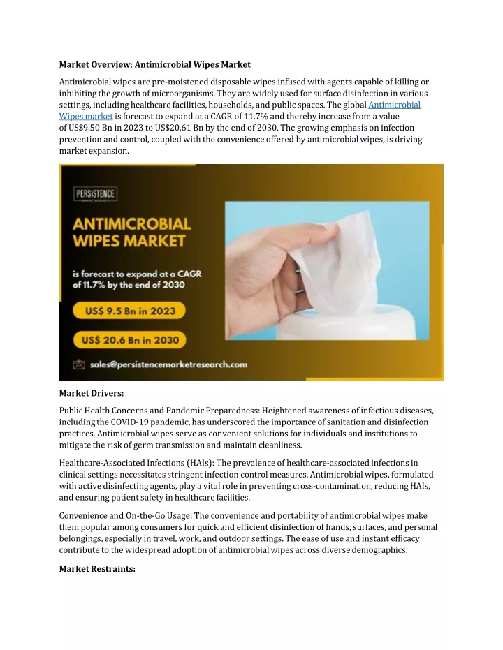 market overview antimicrobial wipes market