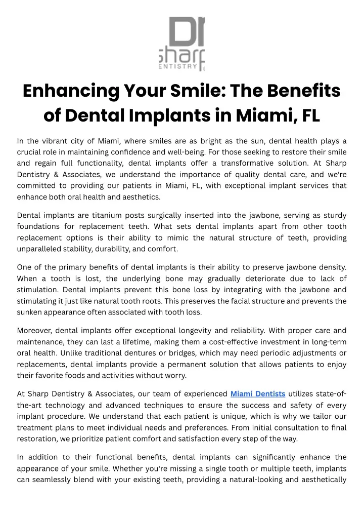 enhancing your smile the benefits of dental