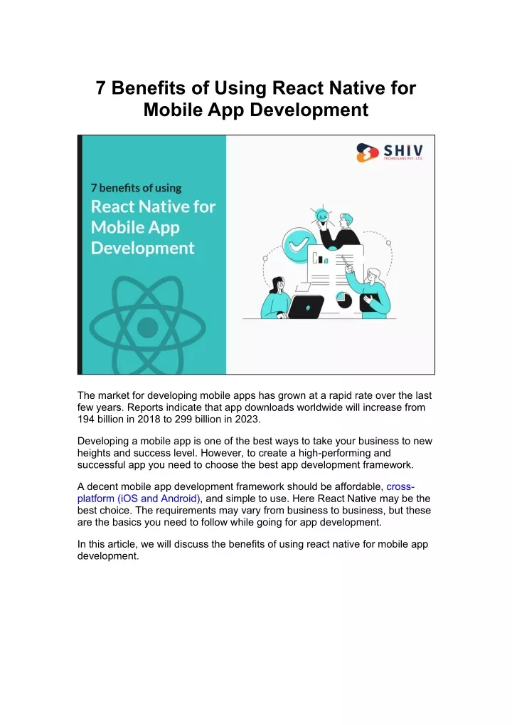 7 benefits of using react native for mobile