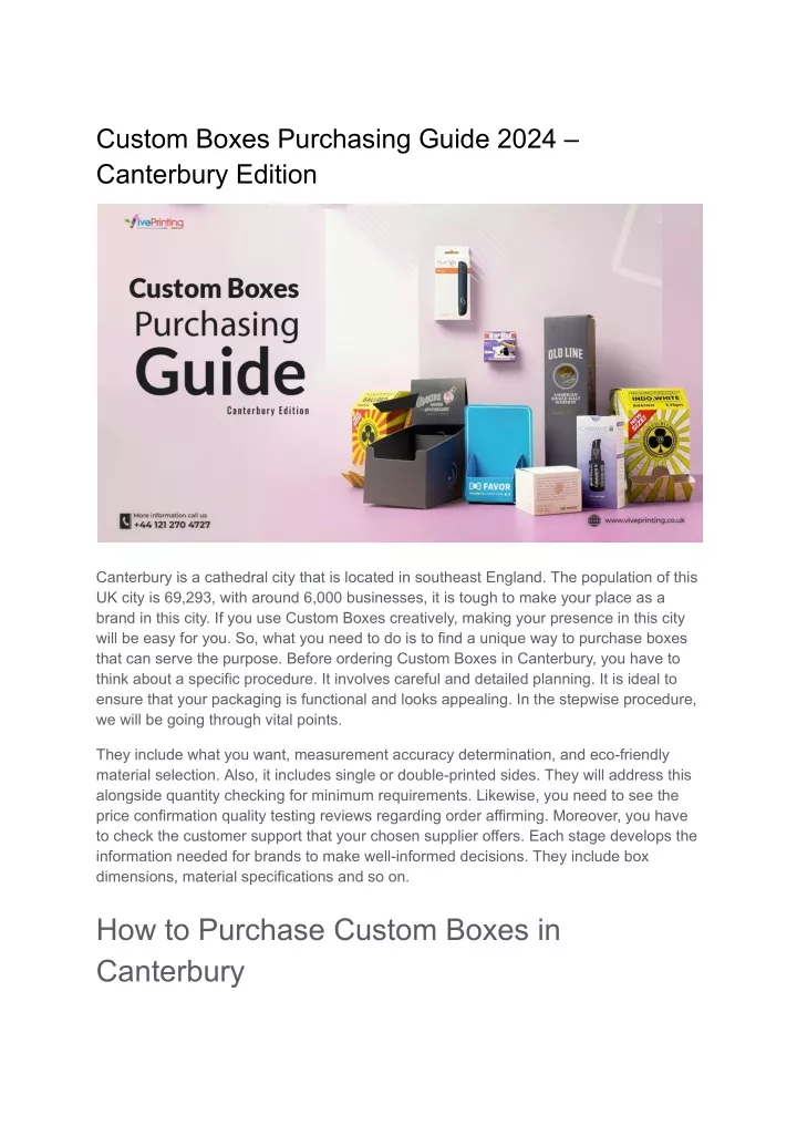 custom boxes purchasing guide 2024 canterbury