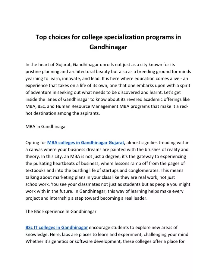 top choices for college specialization programs
