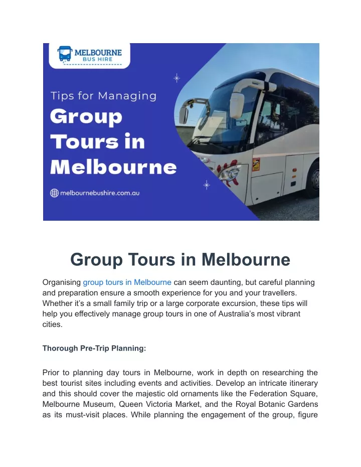 group tours in melbourne