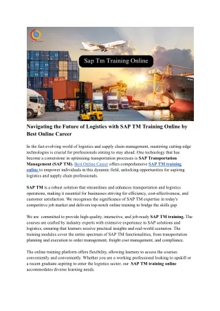 navigating the future of logistics with