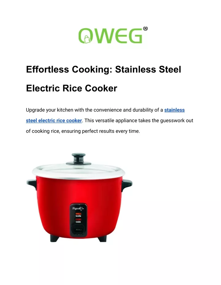 effortless cooking stainless steel