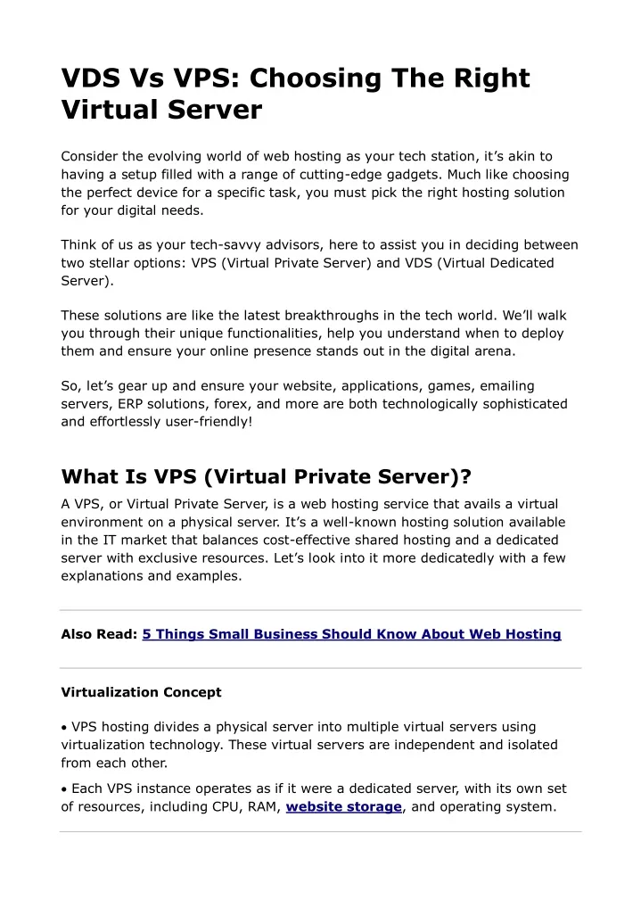 vds vs vps choosing the right virtual server