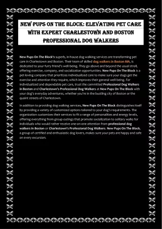 Charlestown Professional Dog Walkers