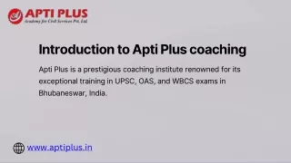 Introduction to Apti Plus: Best IAS Coaching in Kolkata