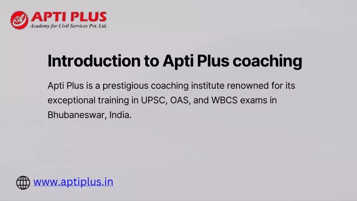 introduction to apti plus coaching