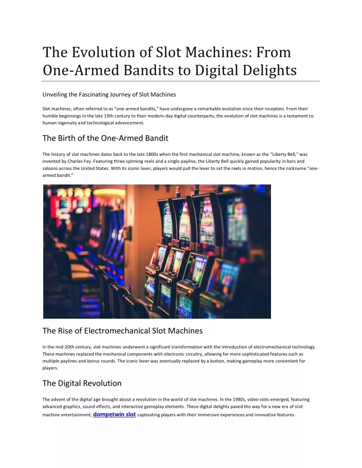 the evolution of slot machines from one armed