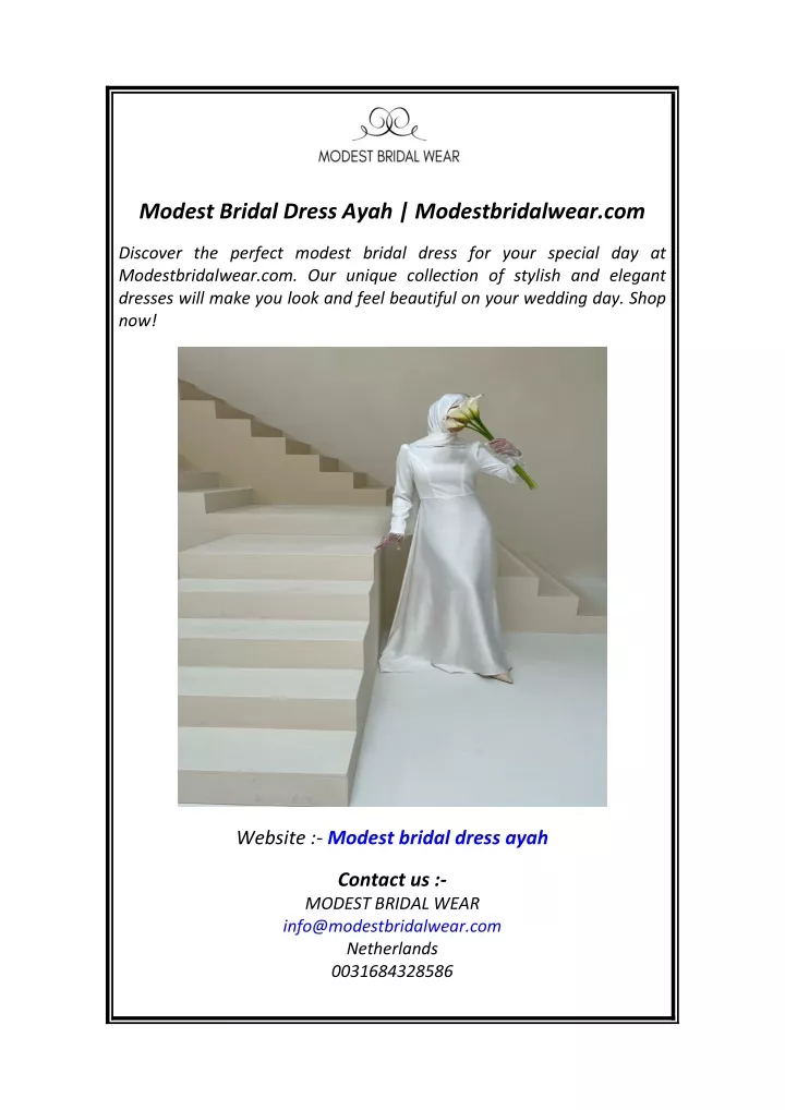modest bridal dress ayah modestbridalwear com