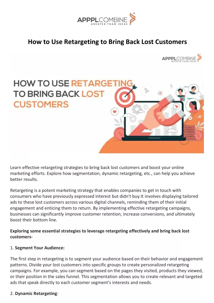 how to use retargeting to bring back lost