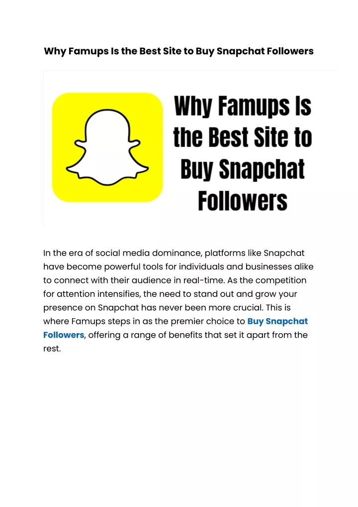why famups is the best site to buy snapchat