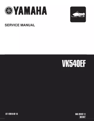 2005 Yamaha VK540EK VK540III Snowmobile Service Repair Manual