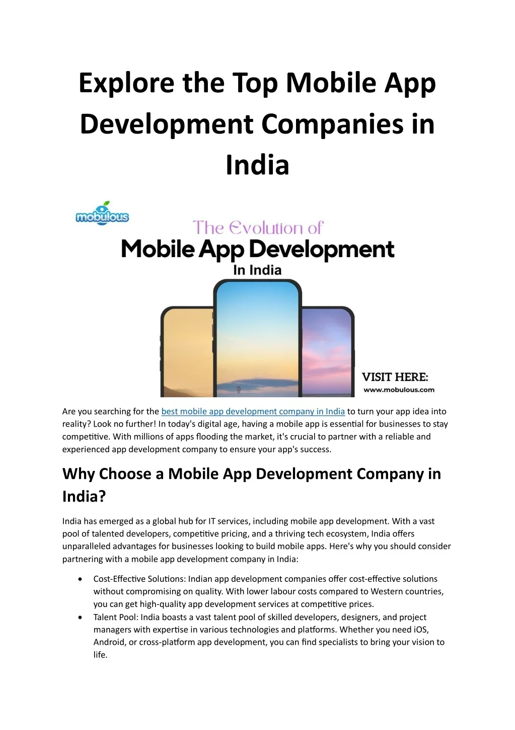 PPT - Explore the Top Mobile App Development Companies in India ...