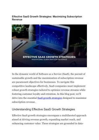 effective saas growth strategies maximizing
