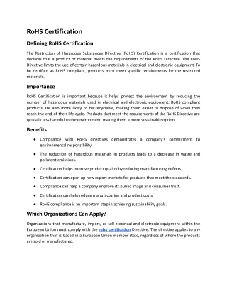 rohs certification