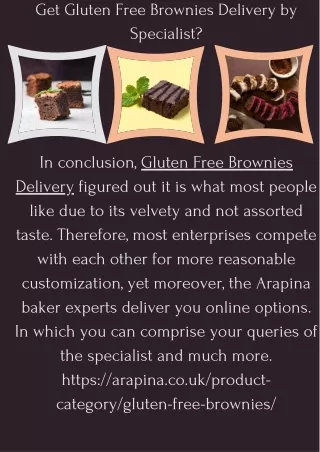 Get Gluten Free Brownies Delivery by Specialist