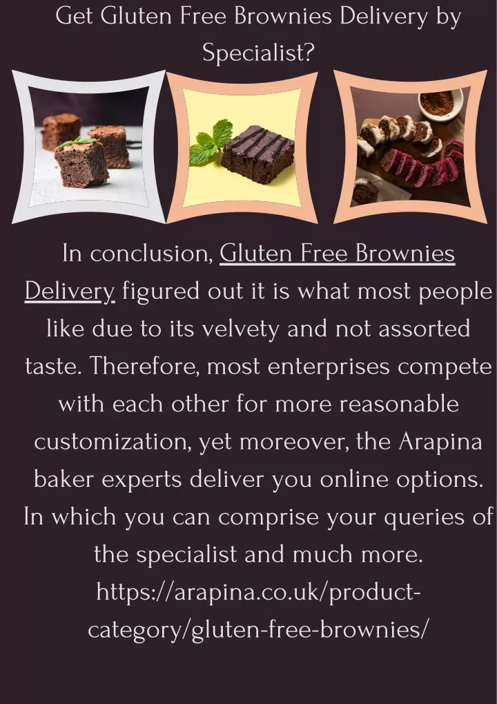 get gluten free brownies delivery by specialist