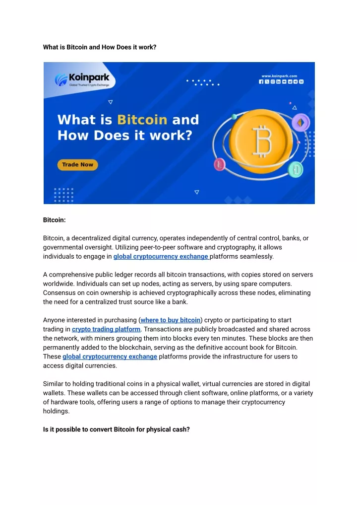 what is bitcoin and how does it work