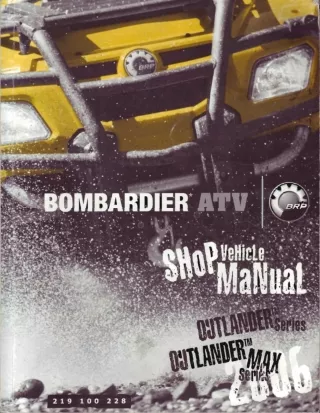 2006 Can-Am BRP Bombardier Outlander XT 800 Service Repair Manual