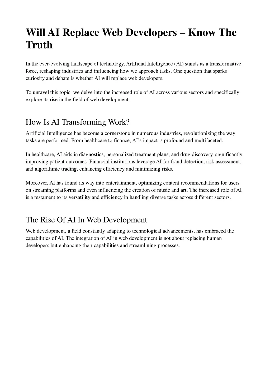 PPT - will ai replace web developers PowerPoint Presentation, free ...