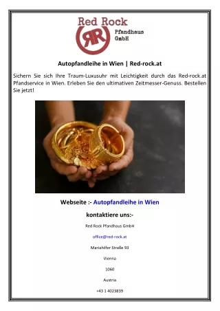 autopfandleihe in wien red rock at